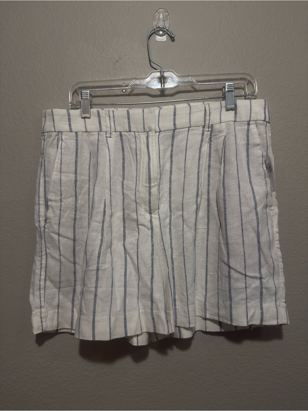 Old Navy White with Blue Extra High-Rise Taylor Shorts